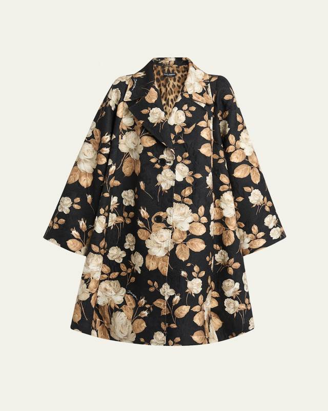Floral Print Crinkle Coat